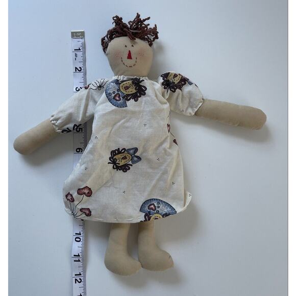 Vintage Handmade Primitive Style Cloth Rag Doll Folk Art Inscribed 12” - Picture 5 of 5